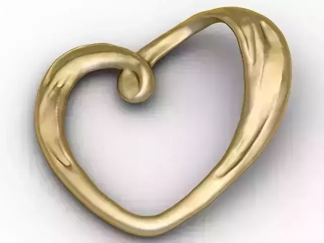 Pendant gold heart shaped