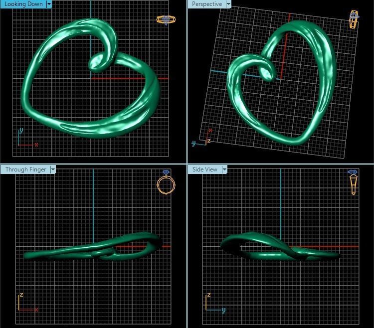 Pendant gold heart shaped 3D print model_2