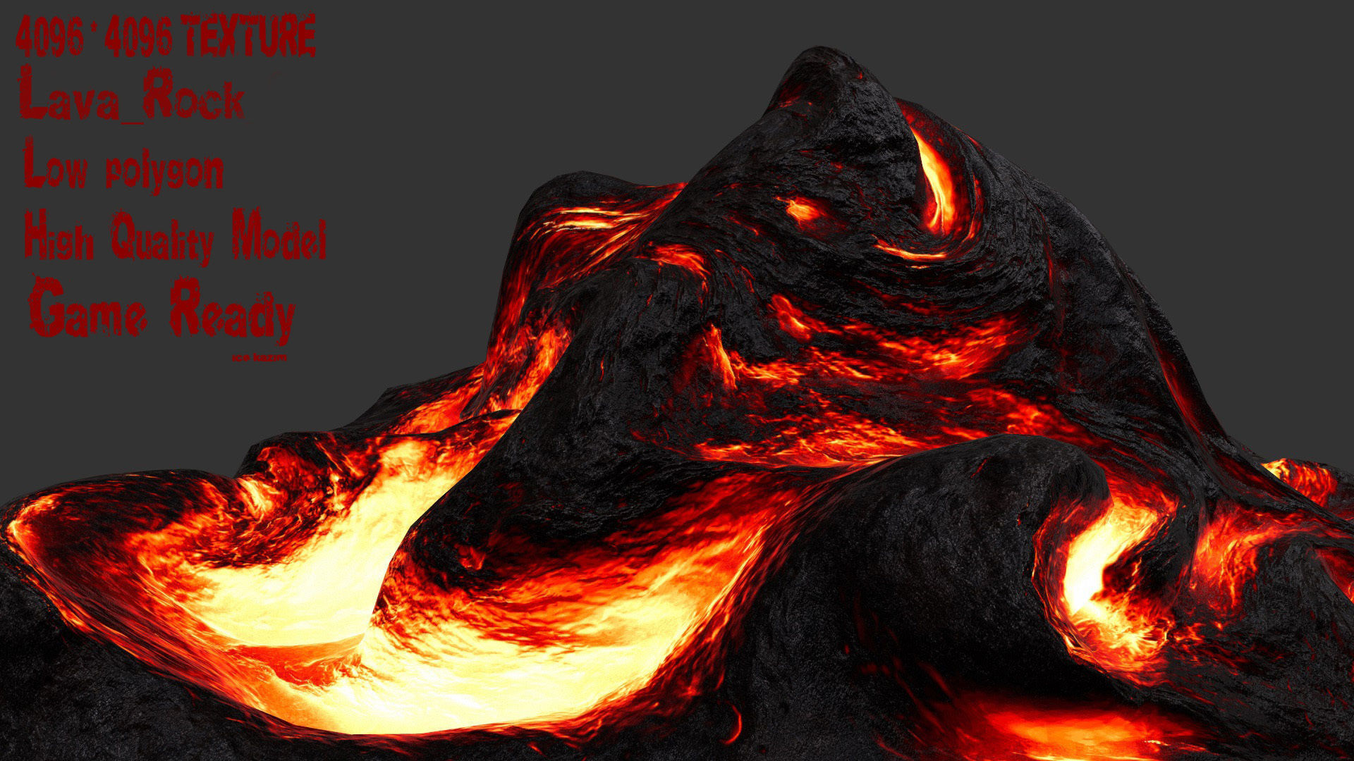 Lava Rock Low-poly 3D model_1