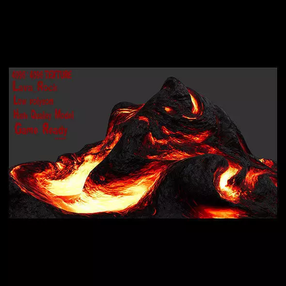 Lava Rock Low-poly 3D model_0