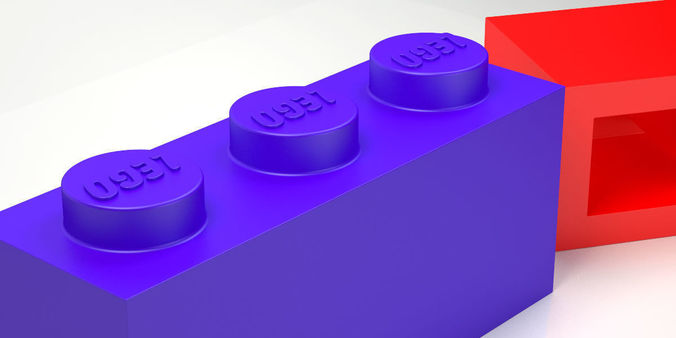 Lego Figur Brick 1x3 Clear Model Ready for games and Print  3D print model