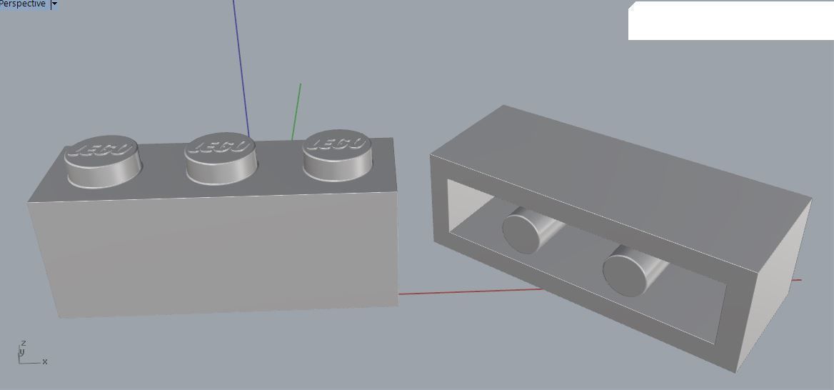 Lego Figur Brick 1x3 Clear Model Ready for games and Print  3D print model_2