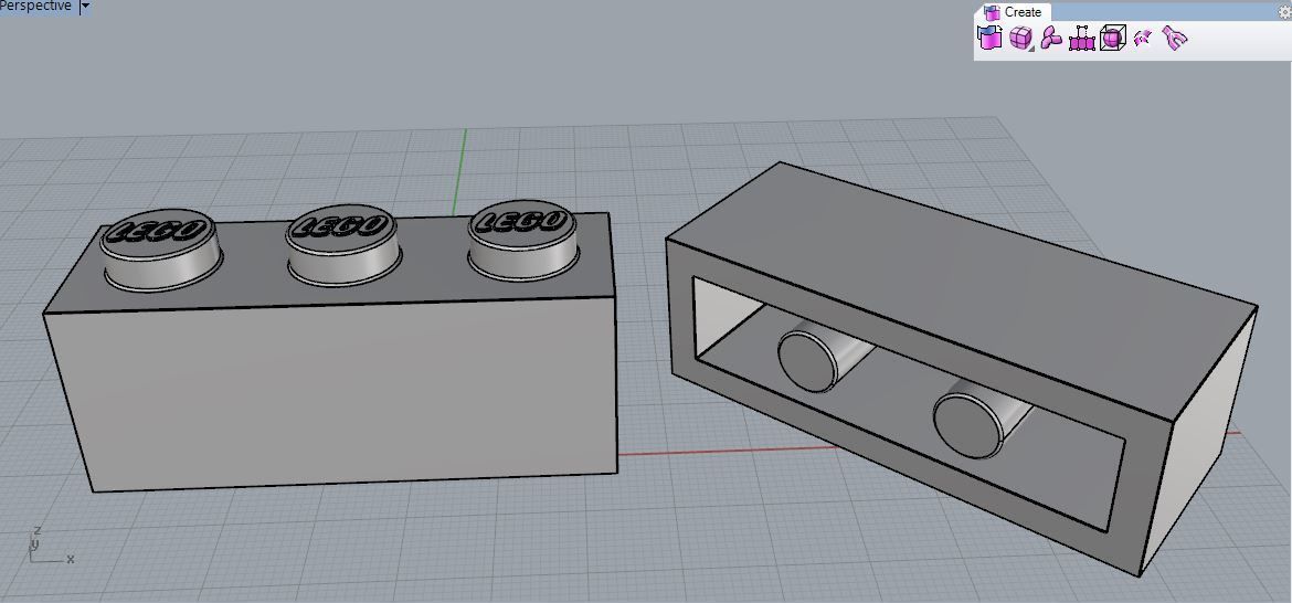 Lego Figur Brick 1x3 Clear Model Ready for games and Print  3D print model_6