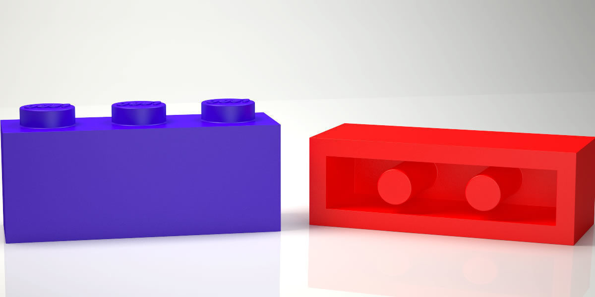 Lego Figur Brick 1x3 Clear Model Ready for games and Print  3D print model_1