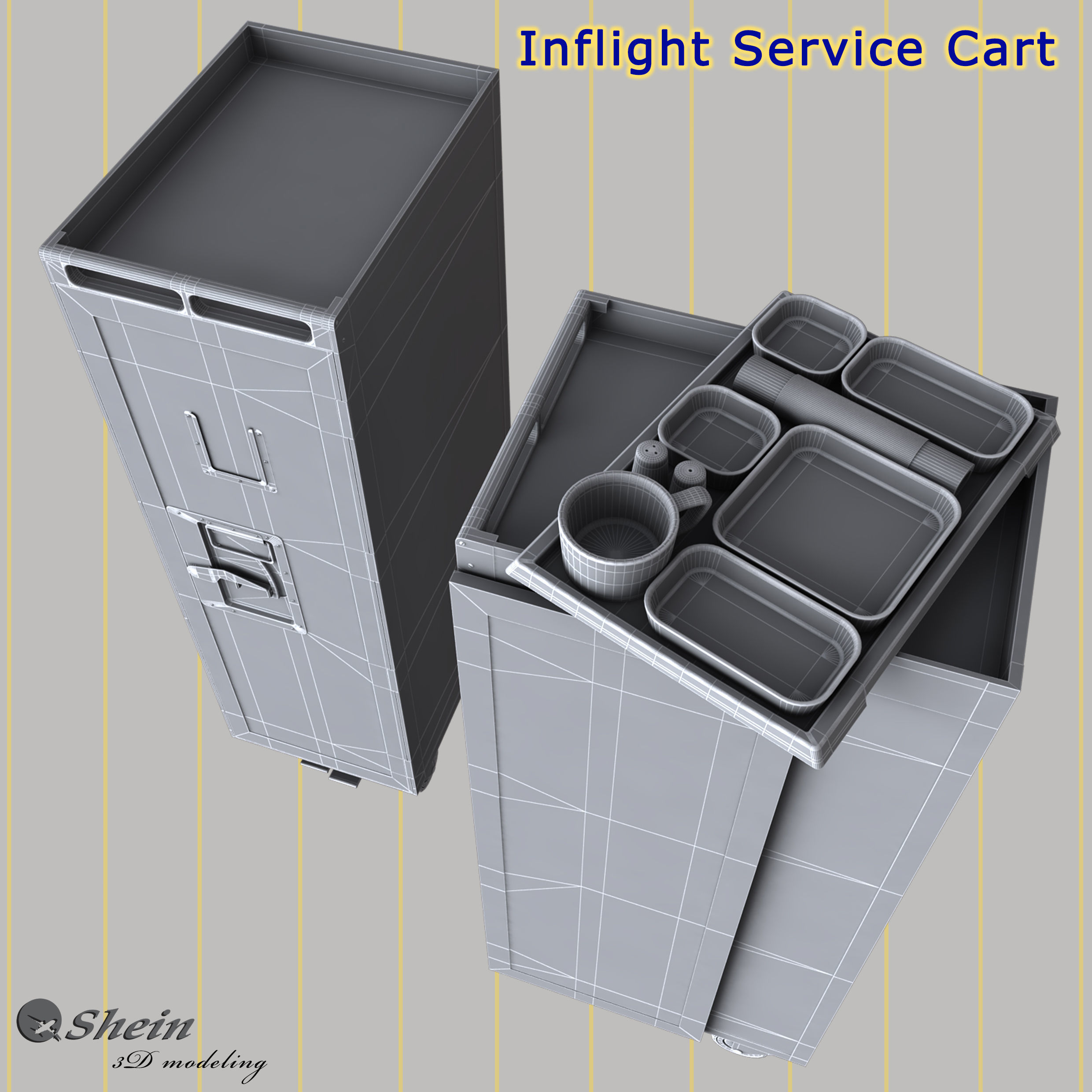 INFLIGHT SERVICE CART 3D model_5