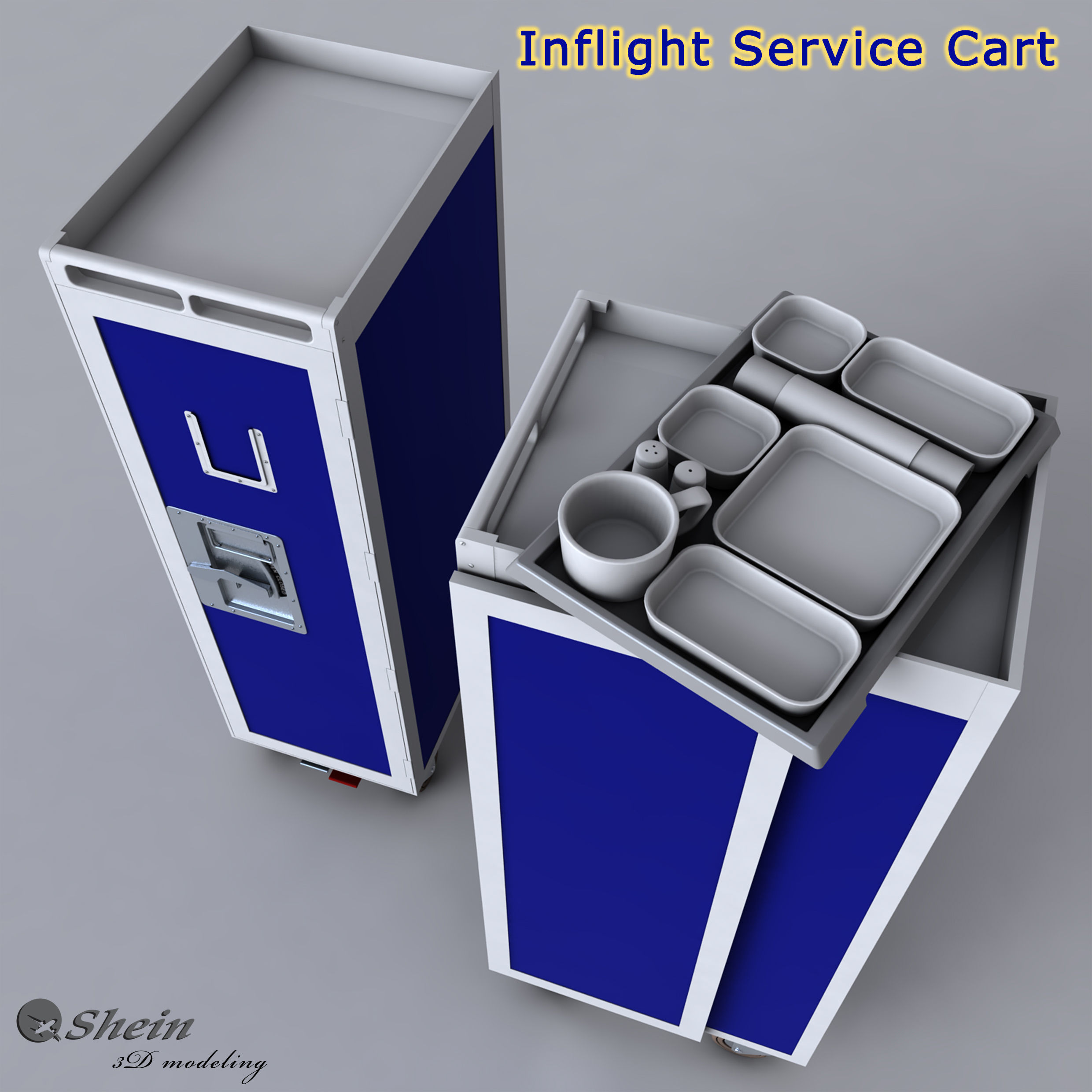INFLIGHT SERVICE CART 3D model_4