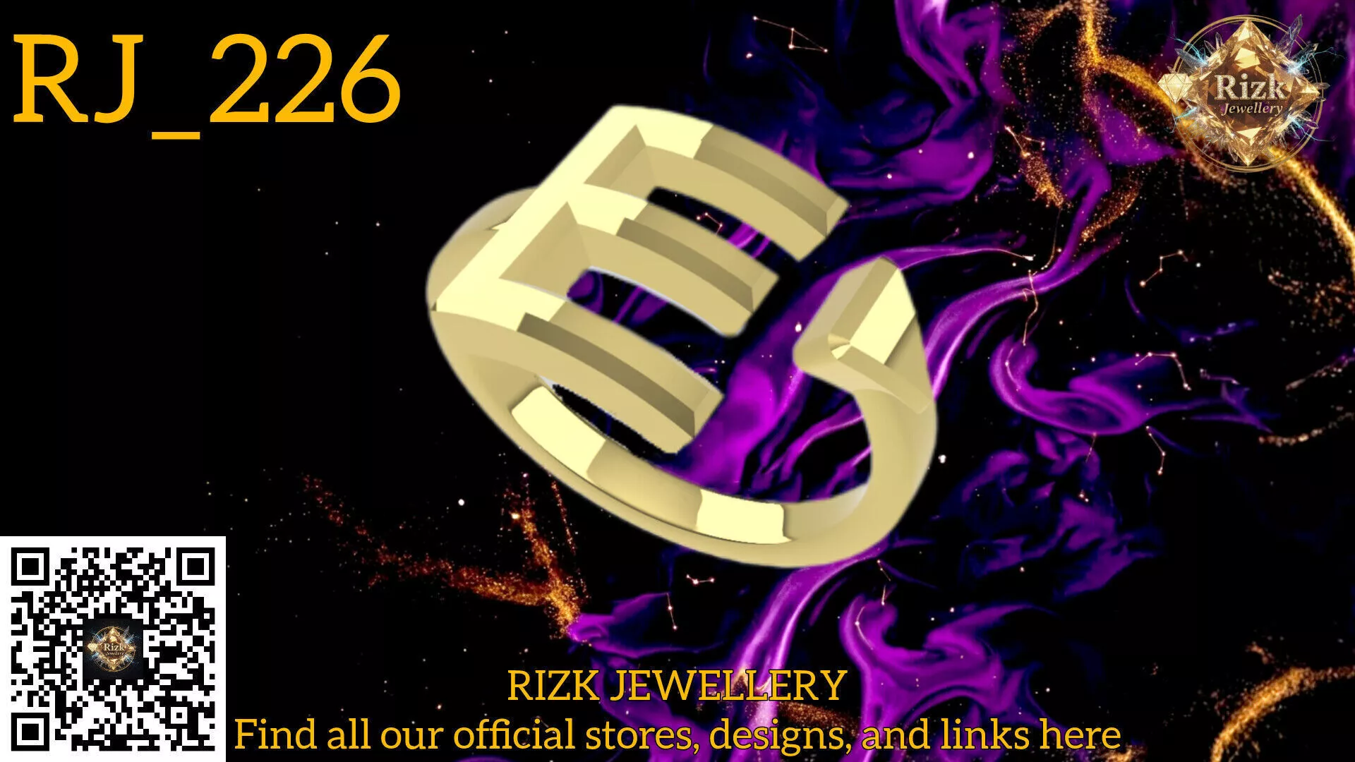 Initial Letter E Ring Style 2 Model RJ 226 3D print model
