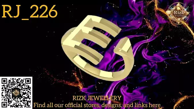 Initial Letter E Ring Style 2 Model RJ 226