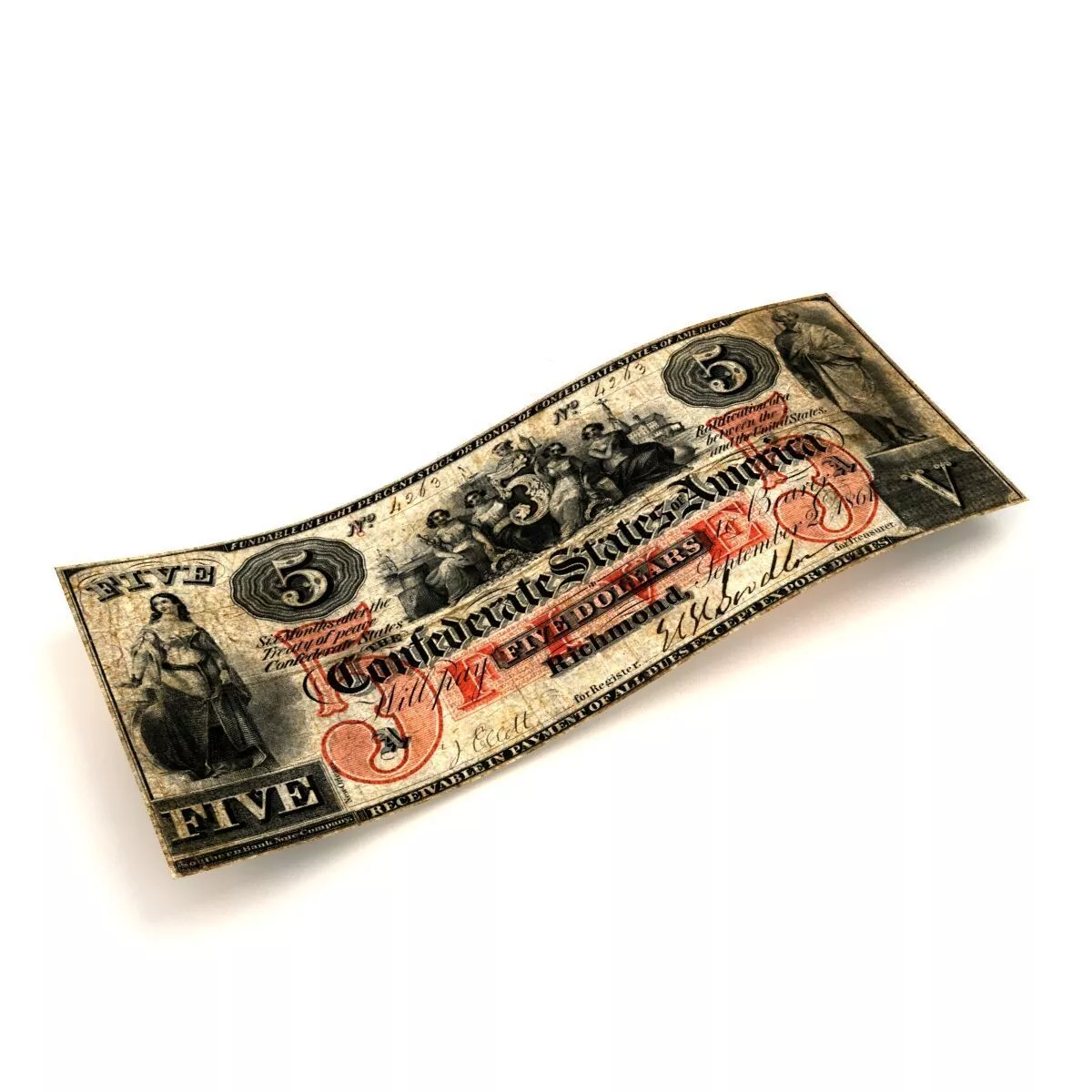 5 DOLLARS 1861 62 3D model