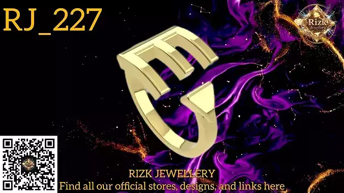 Initial Letter E Ring Style 3 Model RJ 227