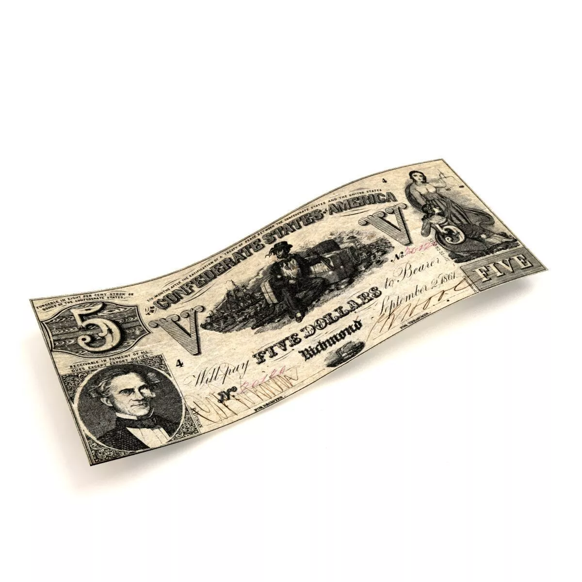 5 DOLLARS 1861 3D model