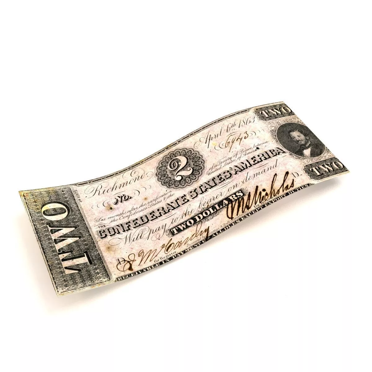 2 DOLLARS-1863 3D model