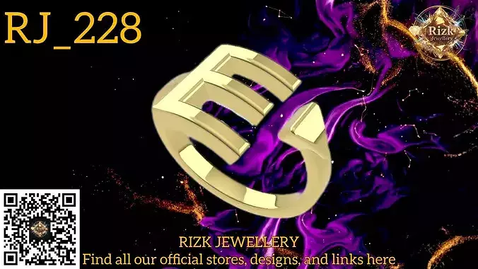 Initial Letter E Ring Style 4 Model RJ 228