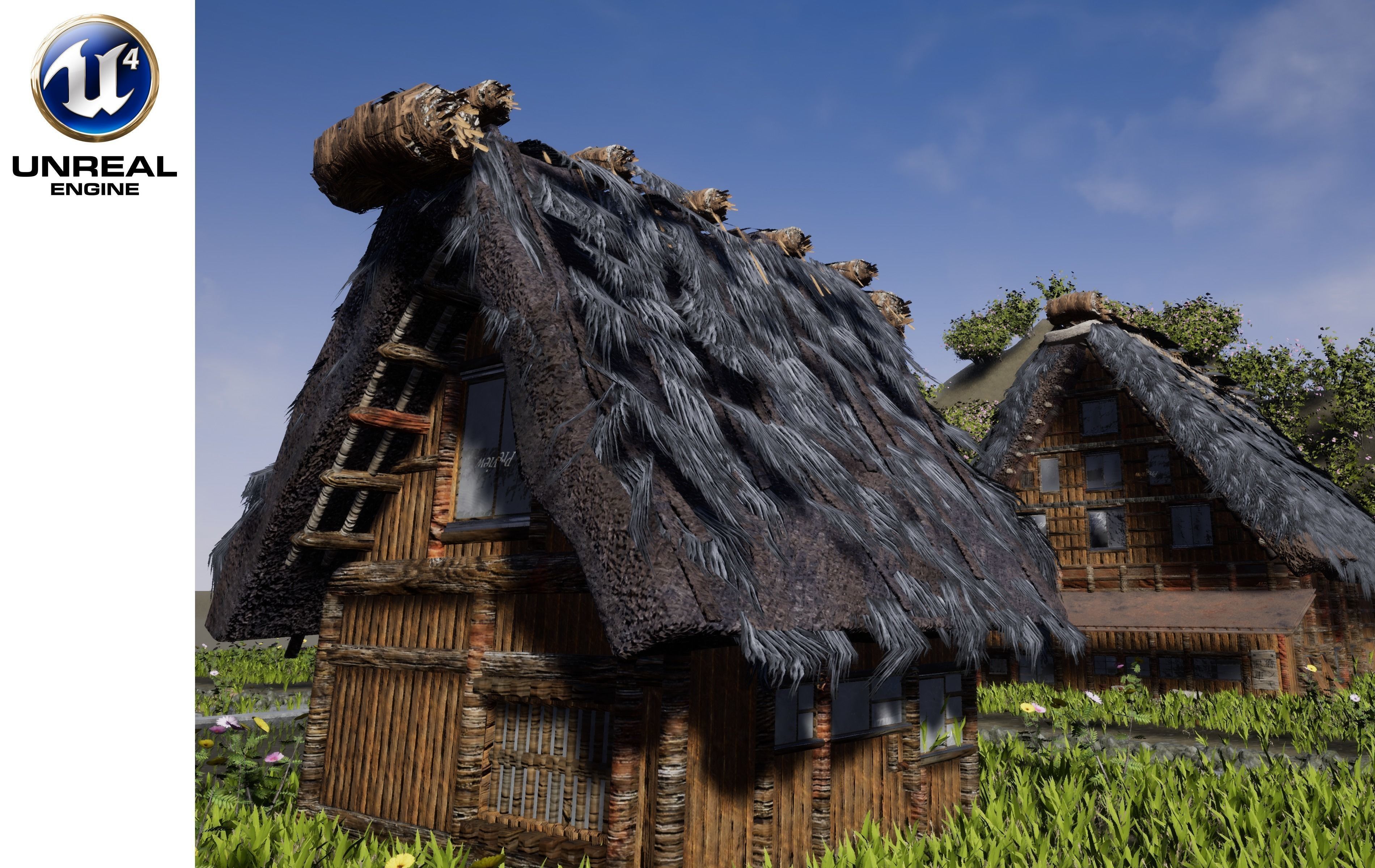 Shirakawago Village Set Low-poly 3D model_10