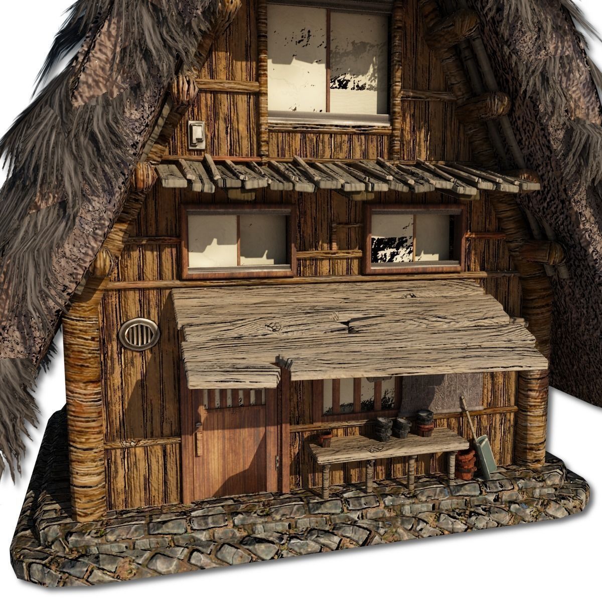 Shirakawago Village Set Low-poly 3D model_37