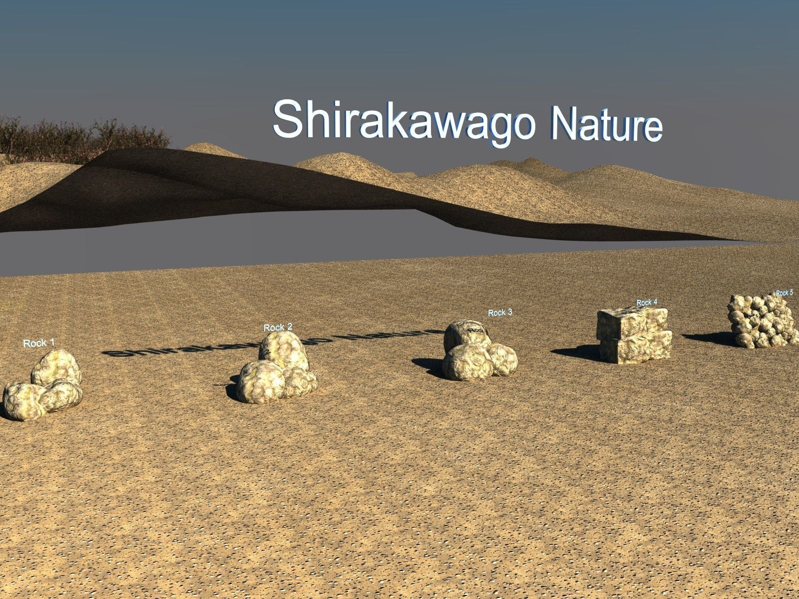 Shirakawago Village Set Low-poly 3D model_27