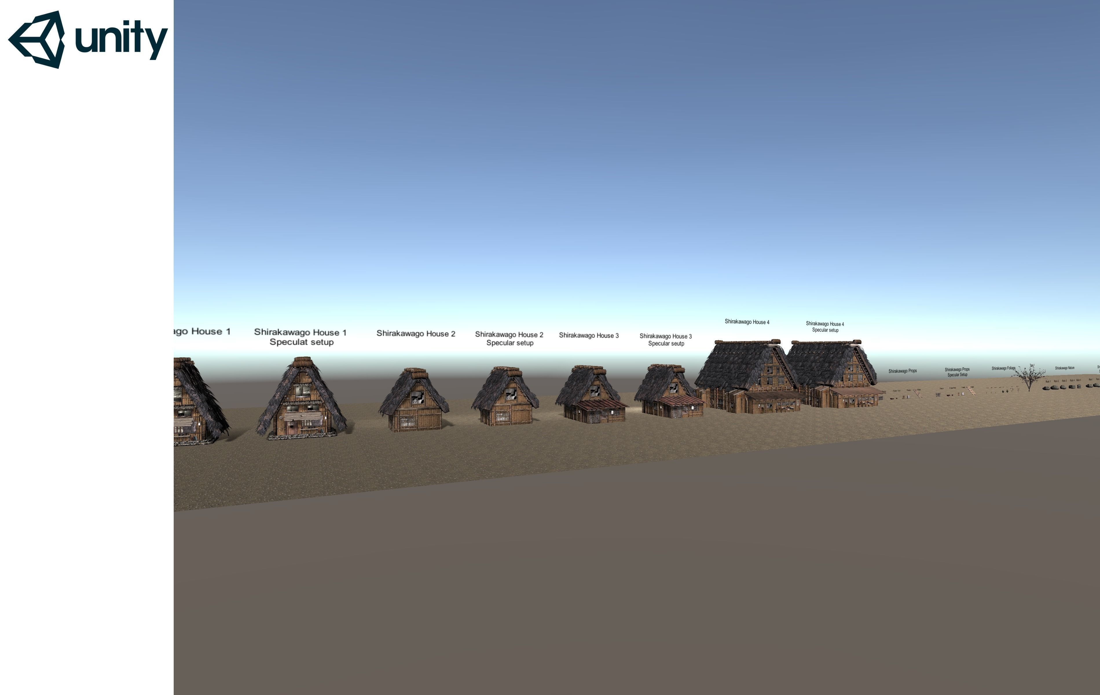 Shirakawago Village Set Low-poly 3D model_14