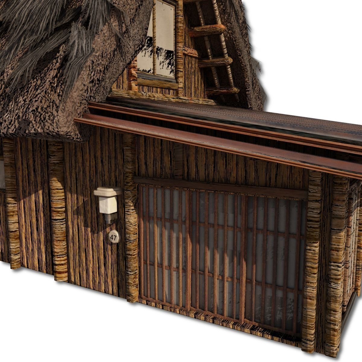 Shirakawago Village Set Low-poly 3D model_43