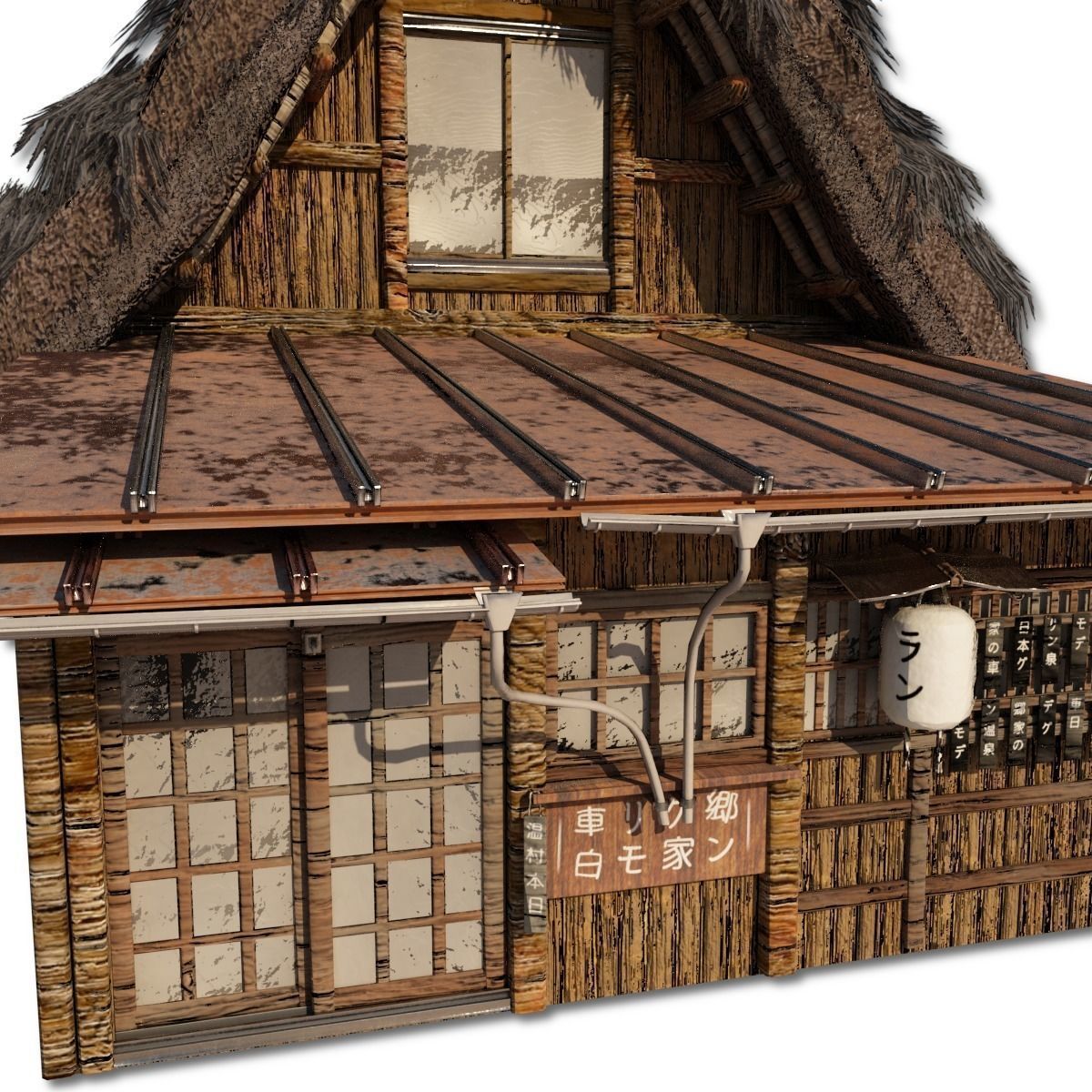 Shirakawago Village Set Low-poly 3D model_42