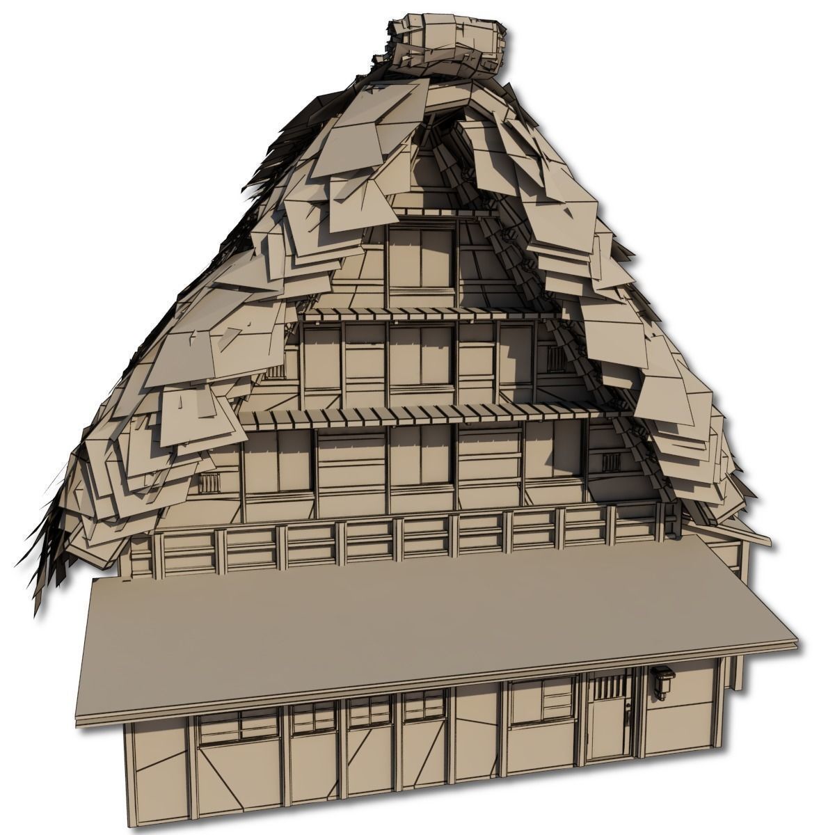 Shirakawago Village Set Low-poly 3D model_61