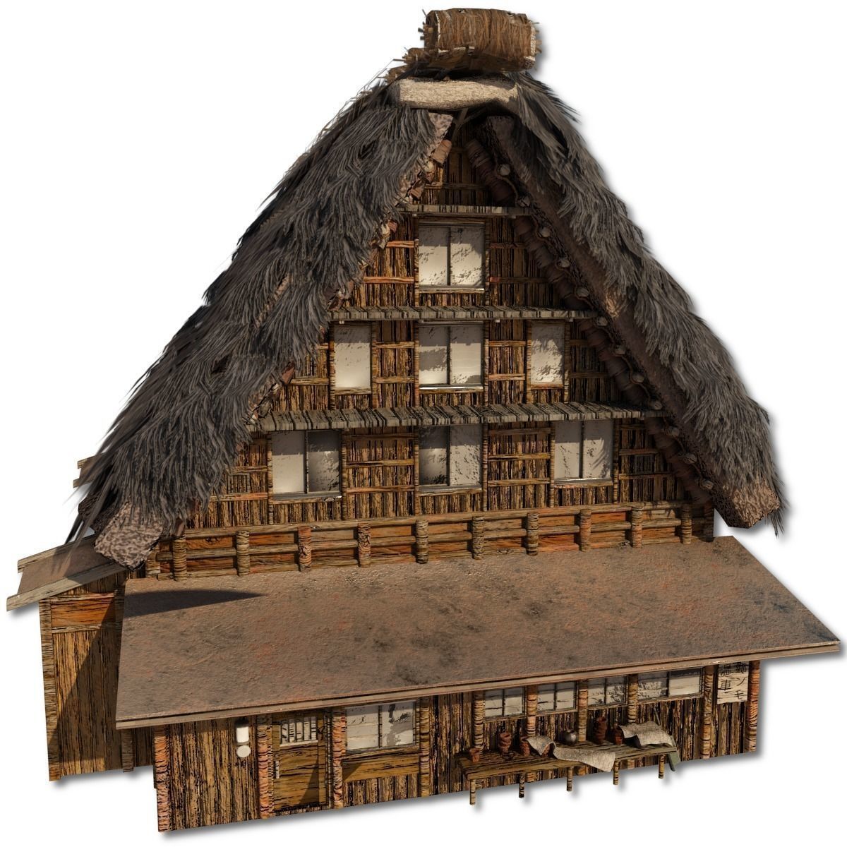Shirakawago Village Set Low-poly 3D model_44