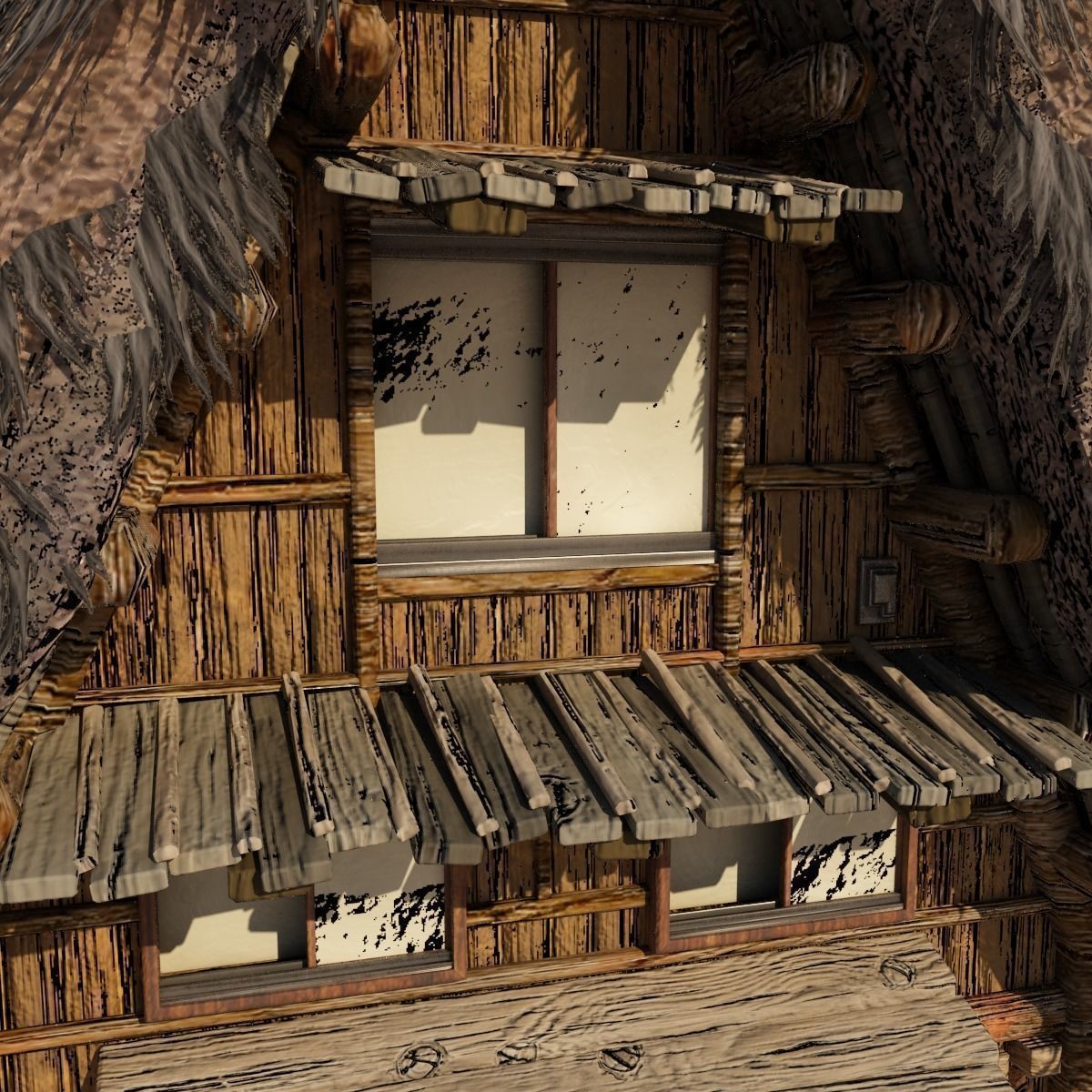 Shirakawago Village Set Low-poly 3D model_38