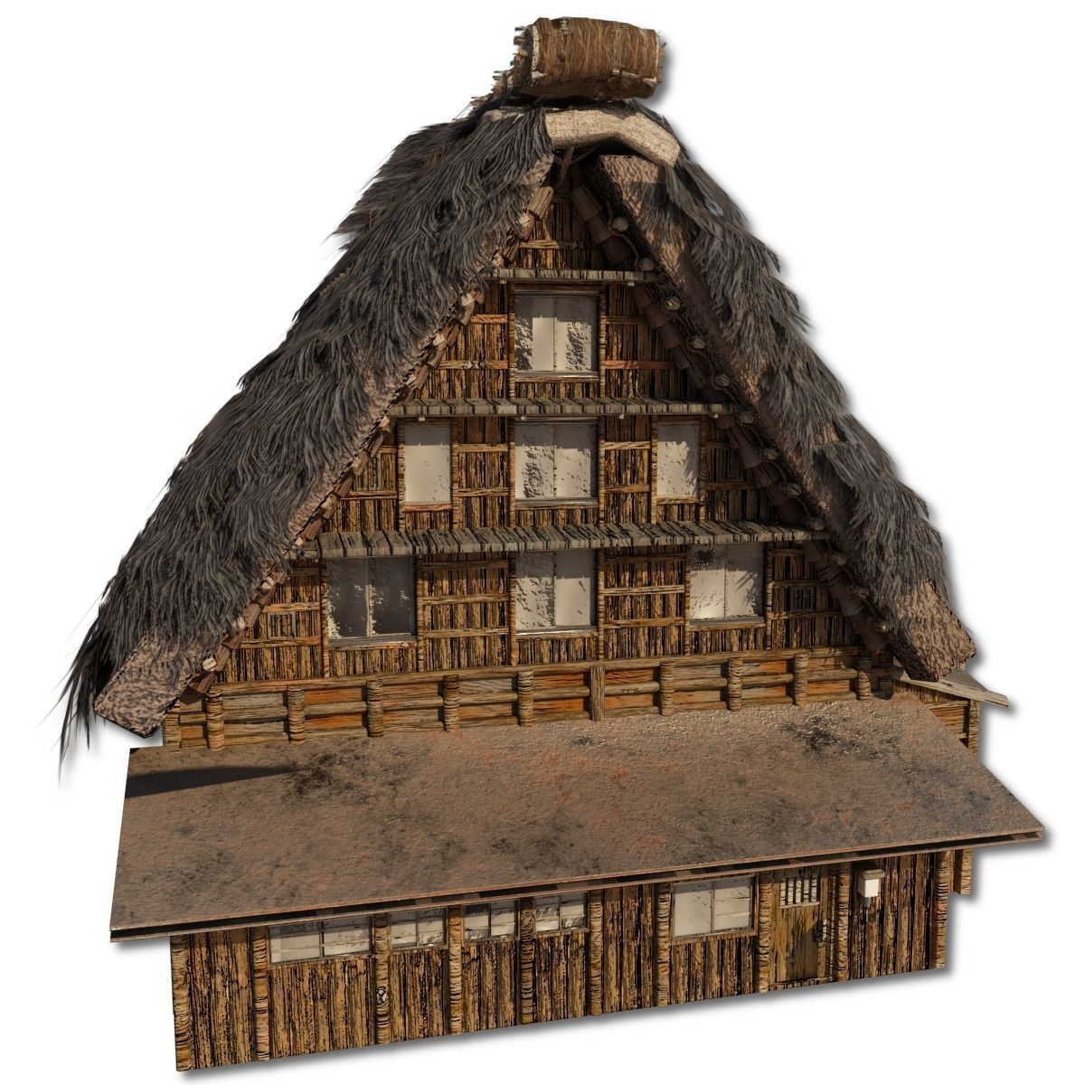 Shirakawago Village Set Low-poly 3D model_45