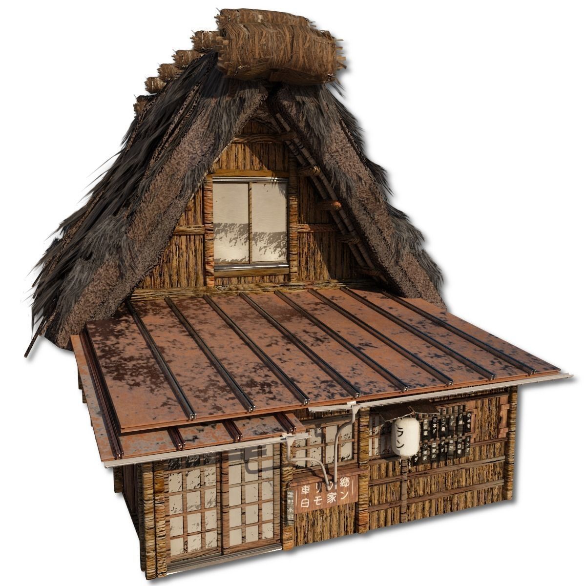 Shirakawago Village Set Low-poly 3D model_39