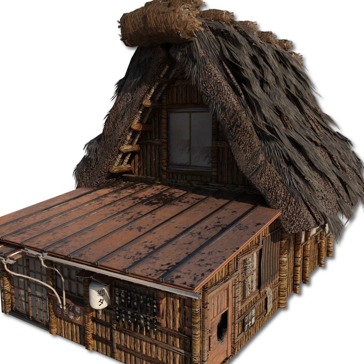 Shirakawago Village Set Low-poly 3D model_41
