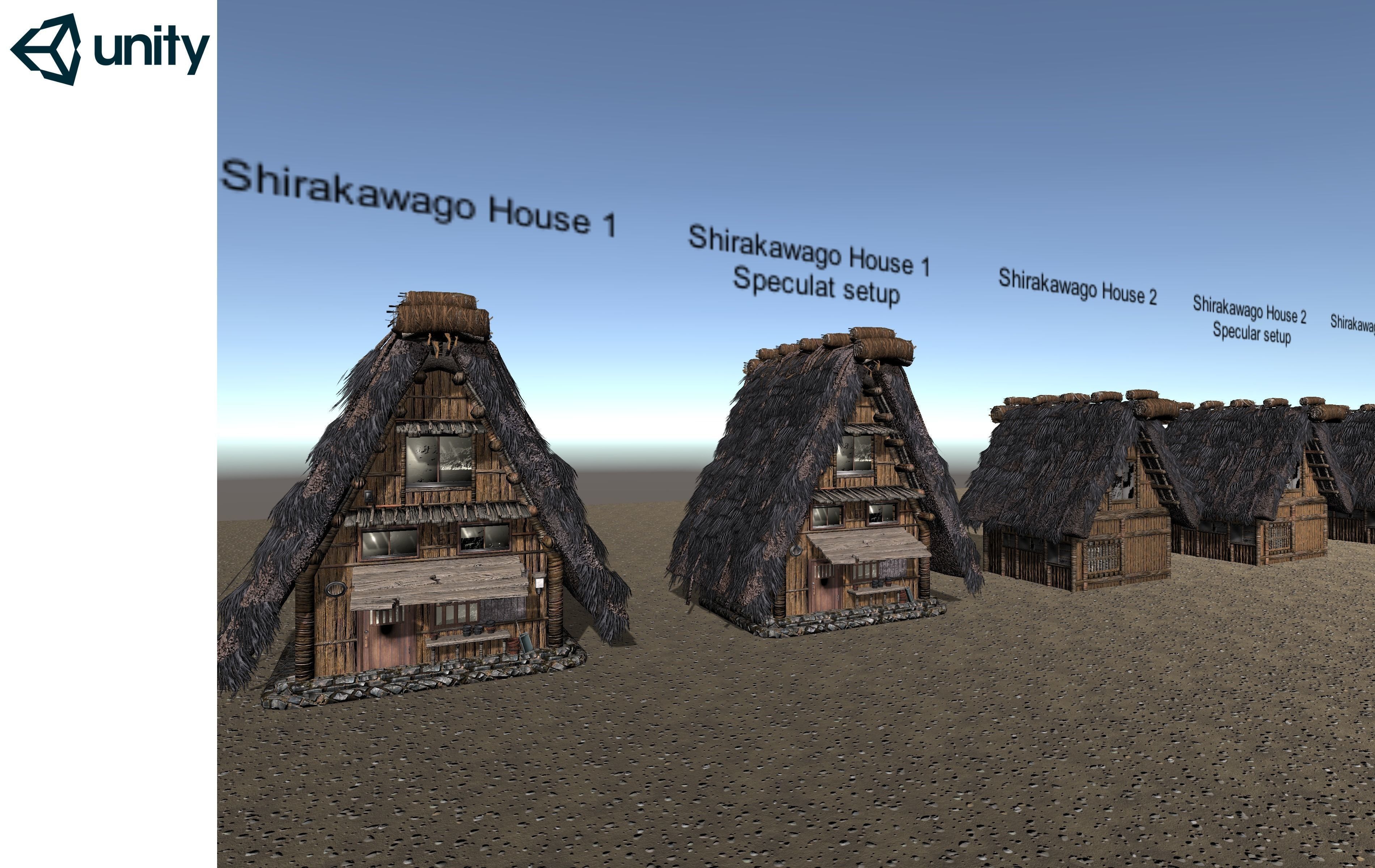 Shirakawago Village Set Low-poly 3D model_16