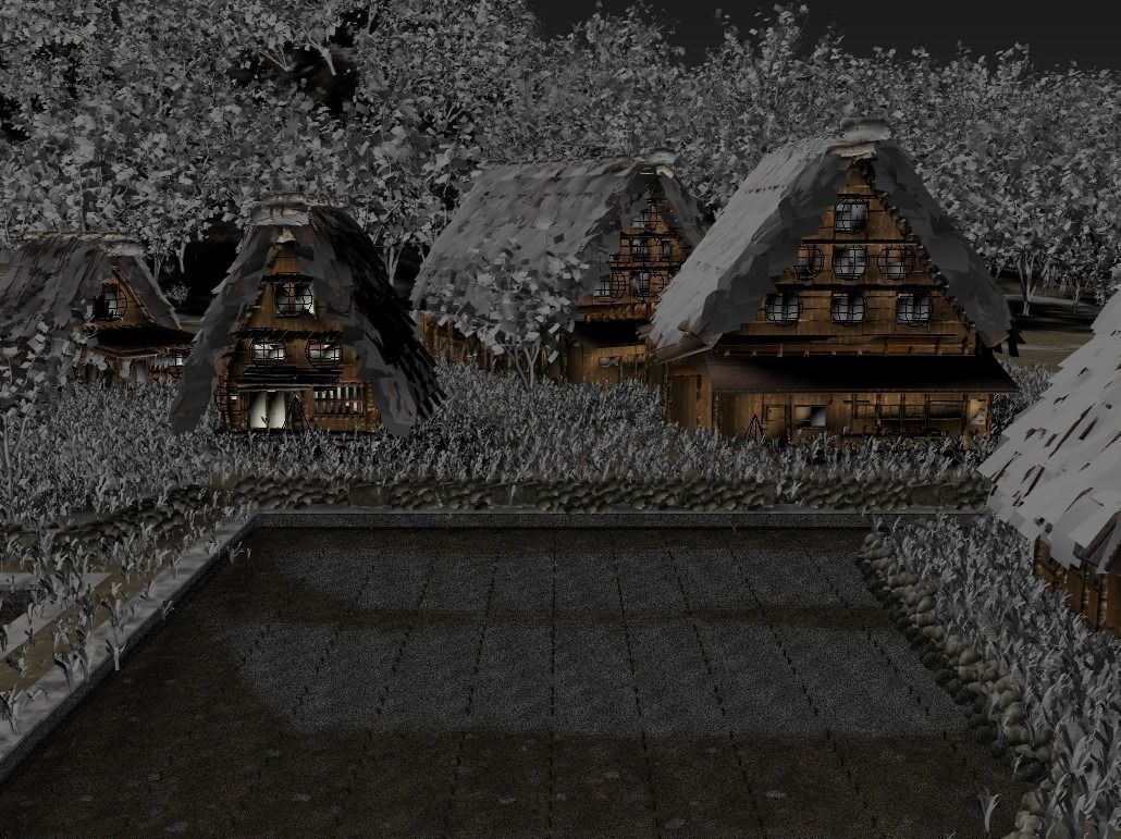 Shirakawago Village Set Low-poly 3D model_31