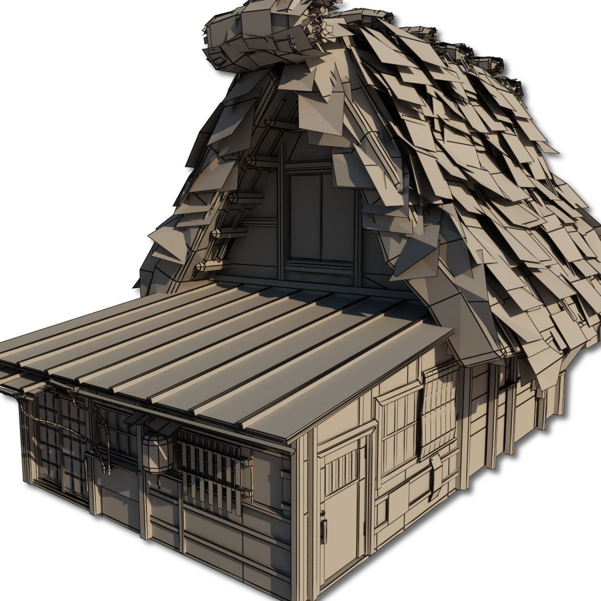 Shirakawago Village Set Low-poly 3D model_56