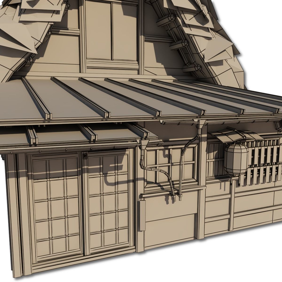 Shirakawago Village Set Low-poly 3D model_57