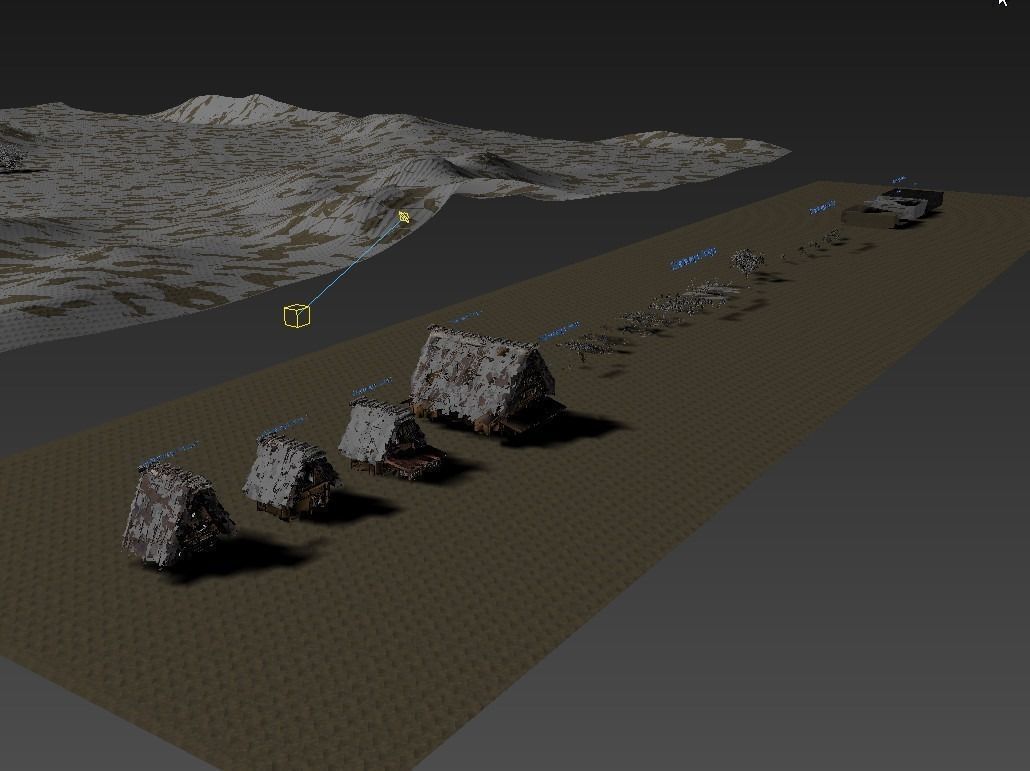 Shirakawago Village Set Low-poly 3D model_33