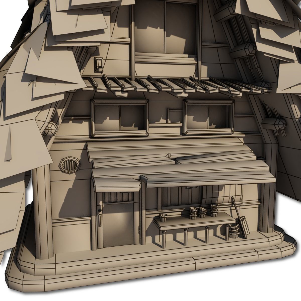 Shirakawago Village Set Low-poly 3D model_54