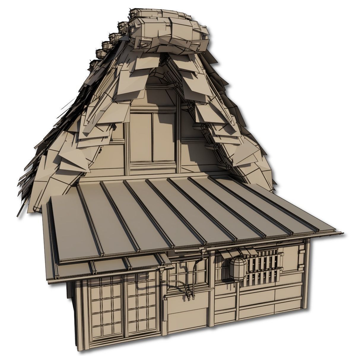Shirakawago Village Set Low-poly 3D model_59