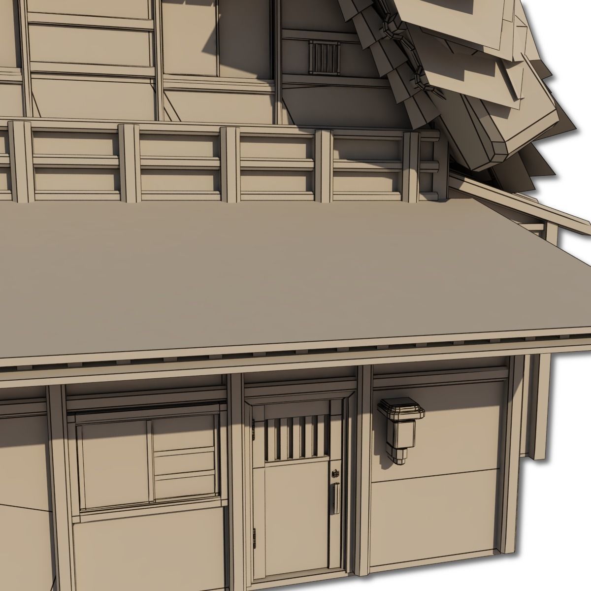 Shirakawago Village Set Low-poly 3D model_63