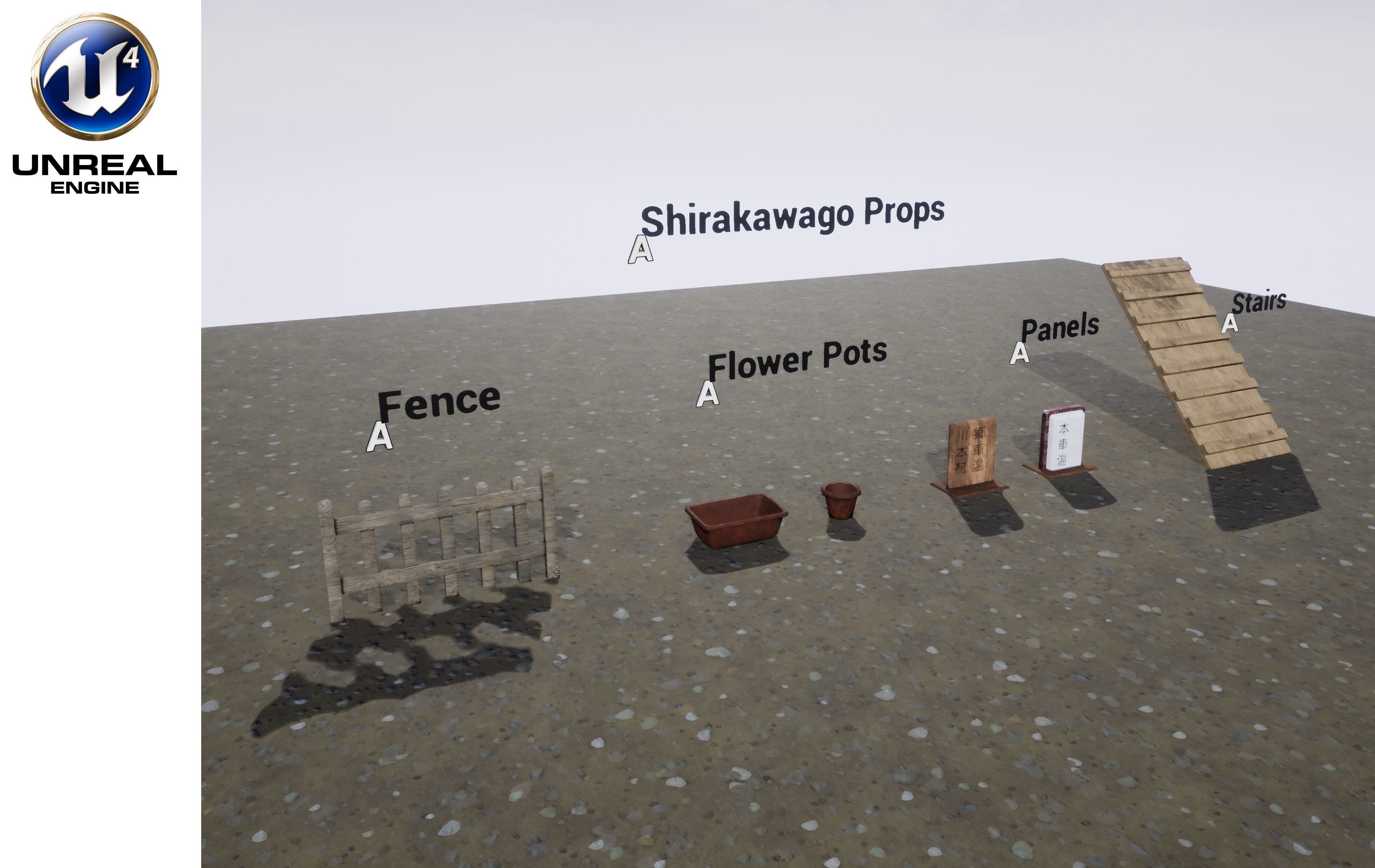 Shirakawago Village Set Low-poly 3D model_19