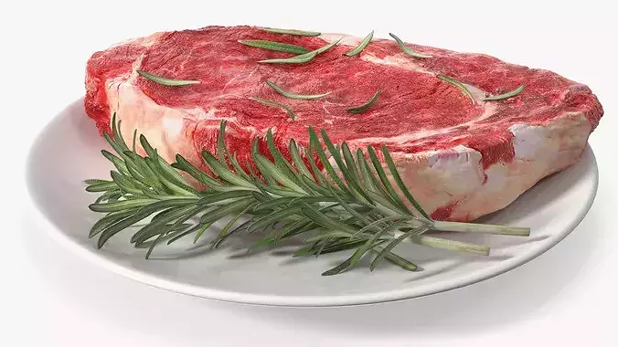 Fresh Meat with Rosemary 3D model 6