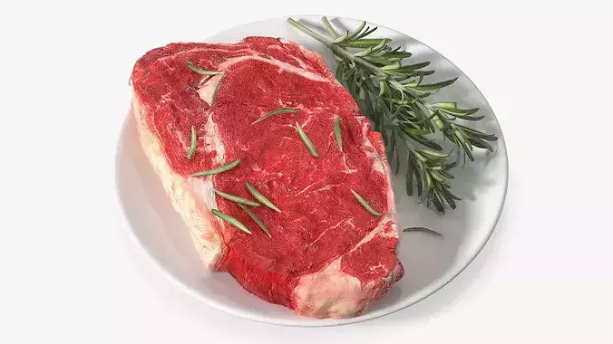 Fresh Meat with Rosemary 3D model 2