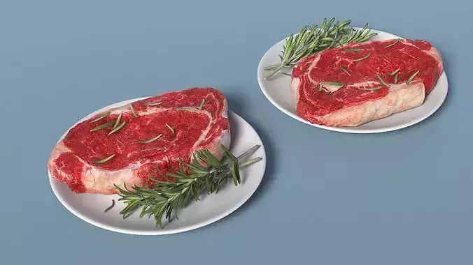 Fresh Meat with Rosemary 3D model 5