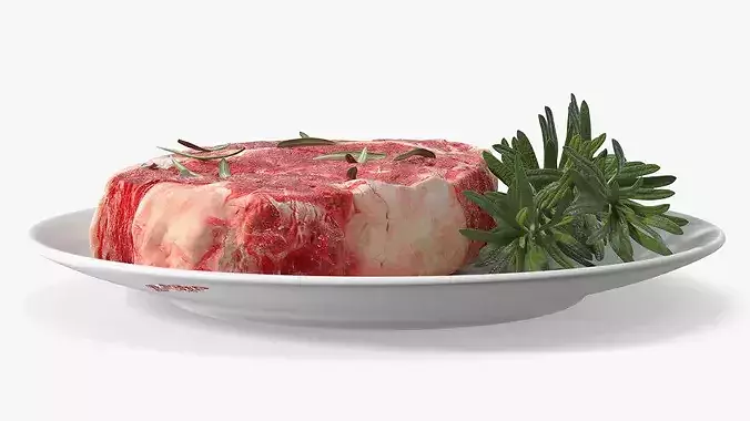 Fresh Meat with Rosemary 3D model 7