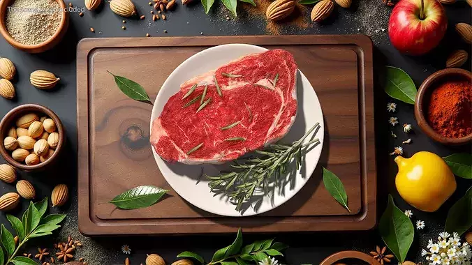 Fresh Meat with Rosemary 3D model 3
