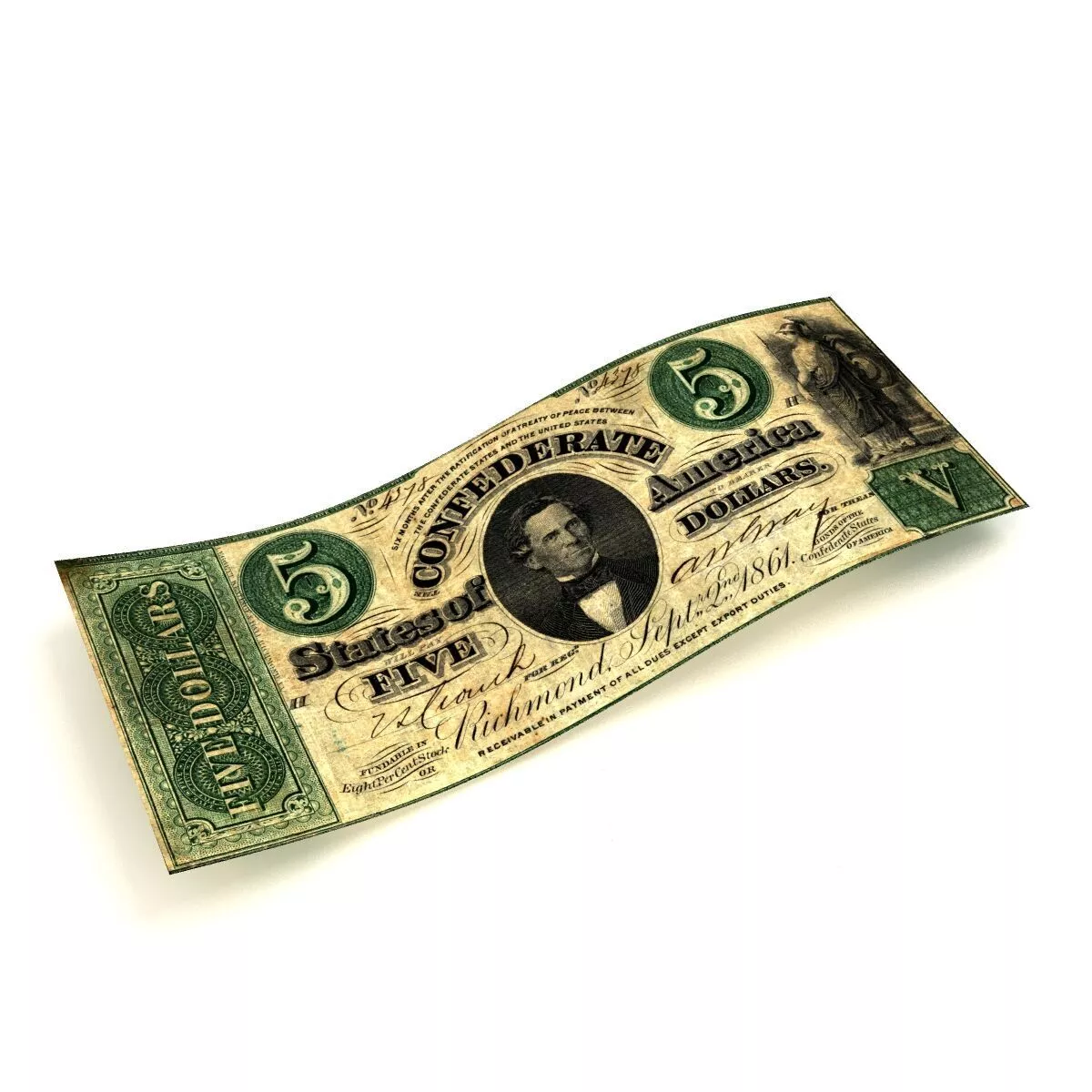 5 DOLLARS 1862 3D model