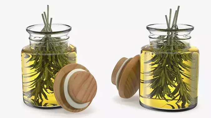 Jar of Rosemary Oil 3D model 6