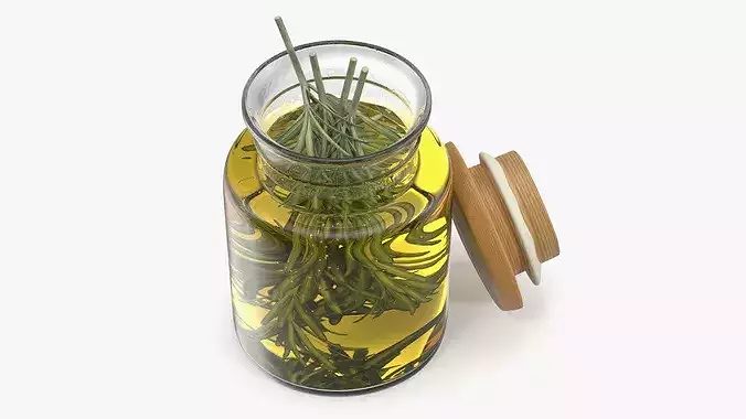 Jar of Rosemary Oil 3D model 5
