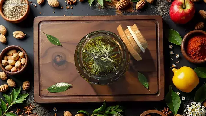 Jar of Rosemary Oil 3D model 3