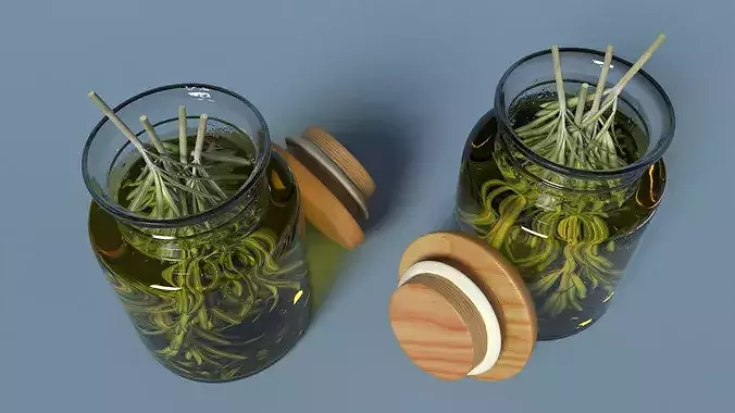 Jar of Rosemary Oil 3D model 4