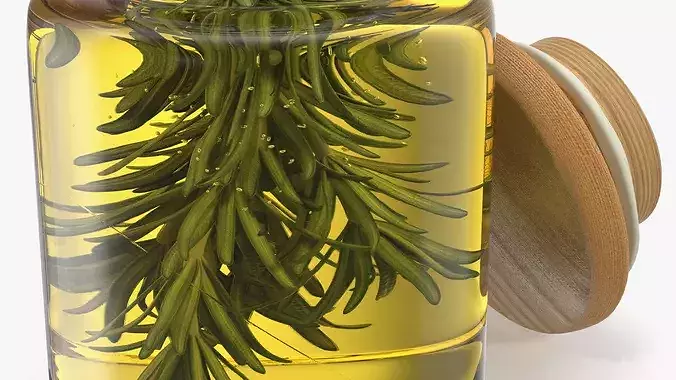 Jar of Rosemary Oil 3D model 7