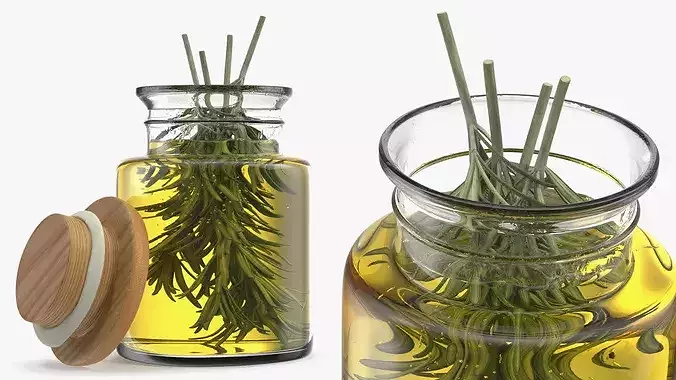 Jar of Rosemary Oil 3D model
